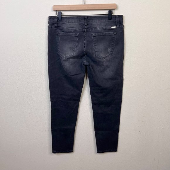 Kancan Women's Black Wynne Low Rise Ankle Skinny Jeans Size 13 Distressed - Picture 5 of 8
